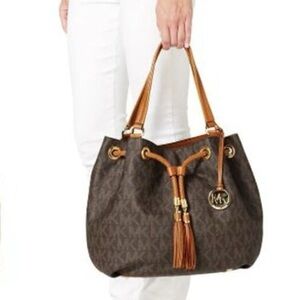 Michael Kors Brown and Tan Shoulder Bag